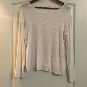 Zara lightweight sweater in ivory